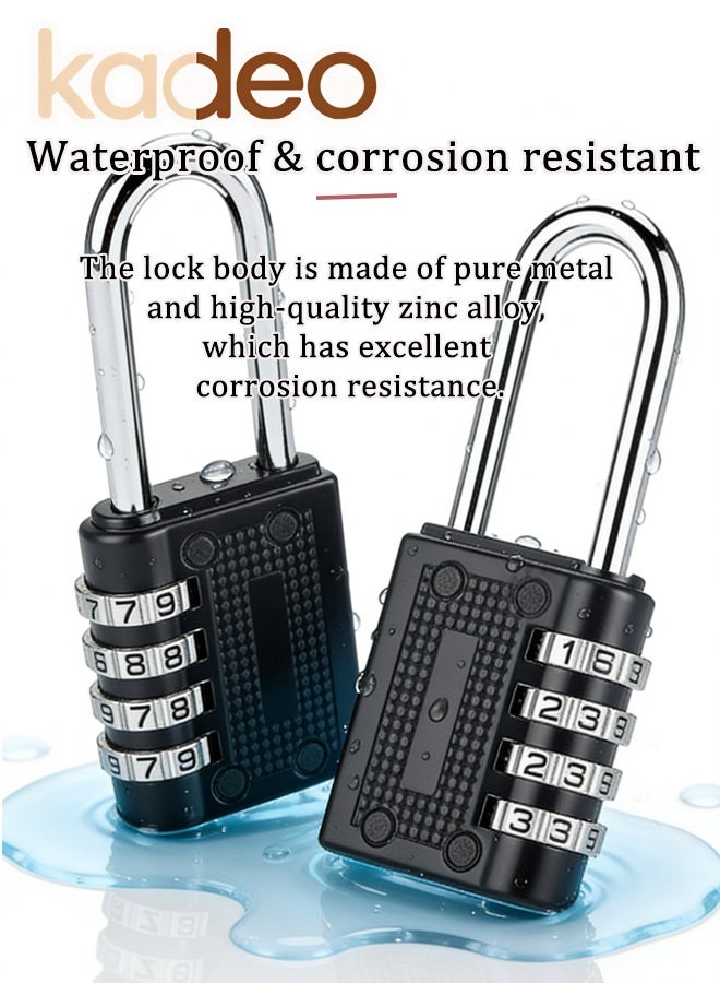 kadeo 4-Digit Combination Lock, Outdoor Waterproof, Password Padlock, Luggage Lock, Padlock for School, Gym, Sports, Fence, Toolbox, Gate, Case, Outdoor, Hasp Storage - Image 5